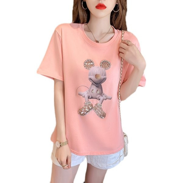 Novi model ženske majice s kamenčićima i ovalnim izrezom