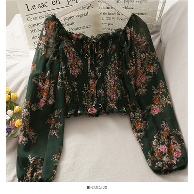 Ženska bluza sa cvjetnim motivima i dugim rukavima