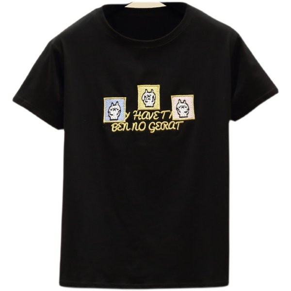 Ženska ležerna majica s ovalnim izrezom i vezom