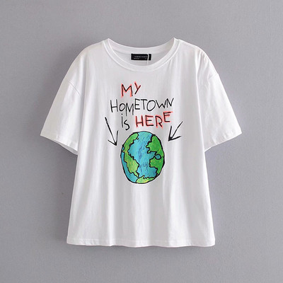 Μπλούζα γυναικείο φαρδύ μοντέλο με απλικέ χρώμα