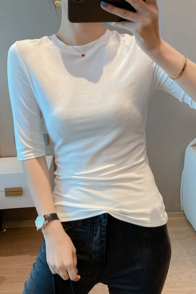 Običan model ženske bluze sa 3/4 rukavima u tri boje