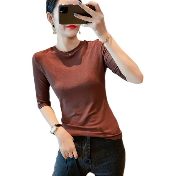 Običan model ženske bluze sa 3/4 rukavima u tri boje