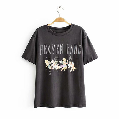 Φαρδύ μπλουζάκι σε μαύρο χρώμα με απλικέ