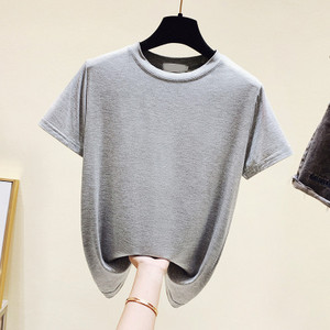 Ženska majica kratkih rukava u tri boje sa ovalnim izrezom i kratkim rukavima