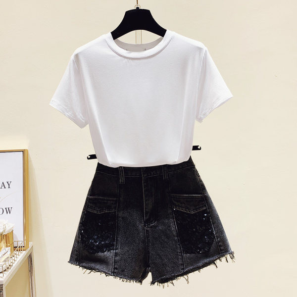 Ženska majica kratkih rukava u tri boje sa ovalnim izrezom i kratkim rukavima