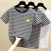 Γυναικείο μπλουζάκι με απλικέ - ριγέ ή απλό μοντέλο