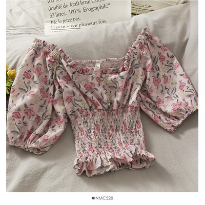 Γυναικεία μοντέρνα μπλούζα με κουμπιά και φαρδιά μανίκια