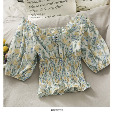 Γυναικεία μοντέρνα μπλούζα με κουμπιά και φαρδιά μανίκια