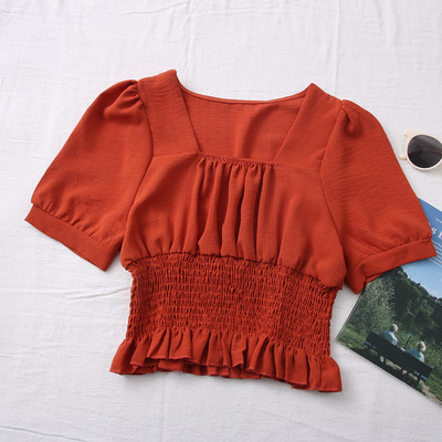 Novi model ženske bluze četvrtastog izreza i kratkih rukava