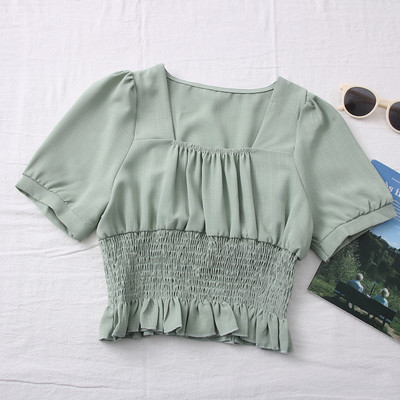 Novi model ženske bluze četvrtastog izreza i kratkih rukava