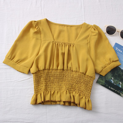 Novi model ženske bluze četvrtastog izreza i kratkih rukava