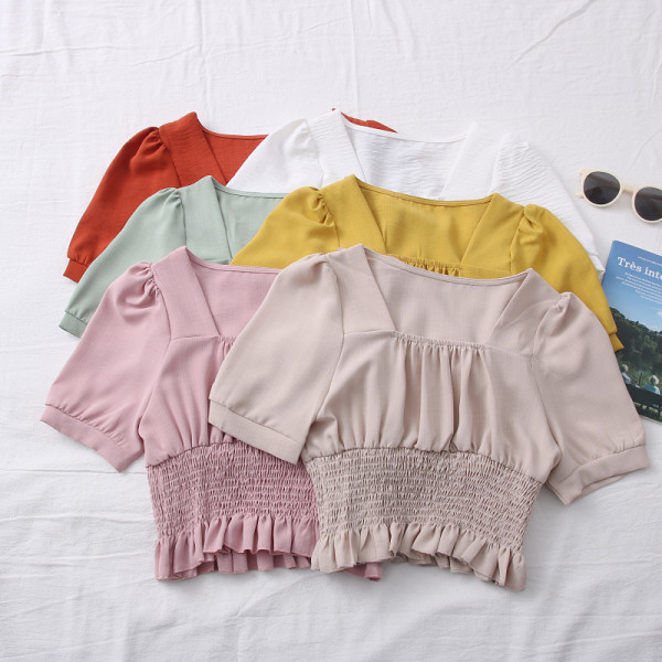 Novi model ženske bluze četvrtastog izreza i kratkih rukava