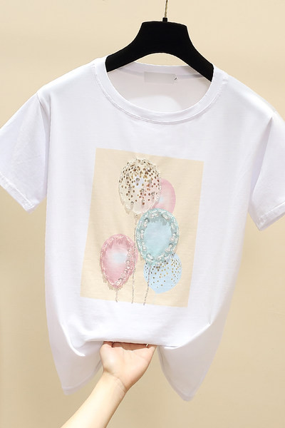 Ženska majica s aplikacijama i šljokicama