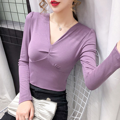 Ženska ležerna bluza prikladna za proljeće sa špic izrezom