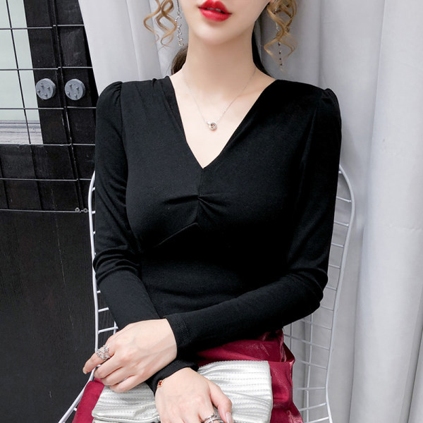 Ženska ležerna bluza prikladna za proljeće sa špic izrezom