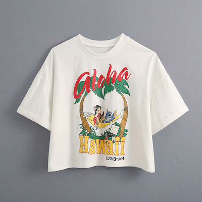 Kratka ležerna majica s printom u boji