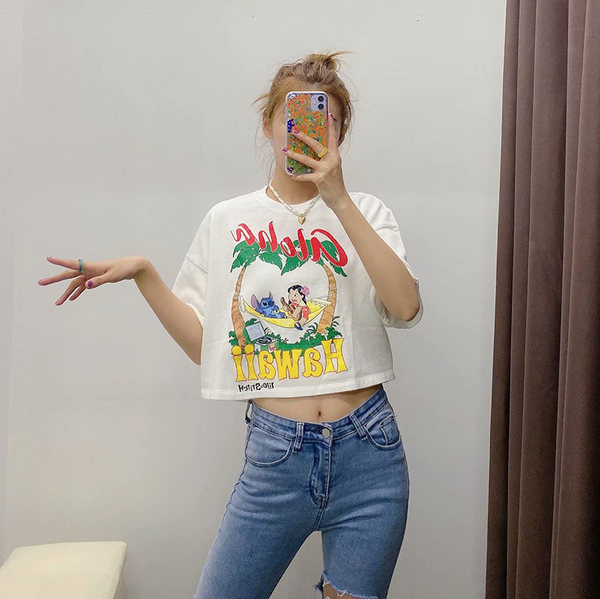 Kratka ležerna majica s printom u boji