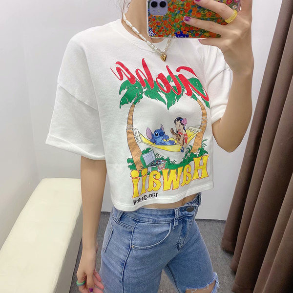 Kratka ležerna majica s printom u boji