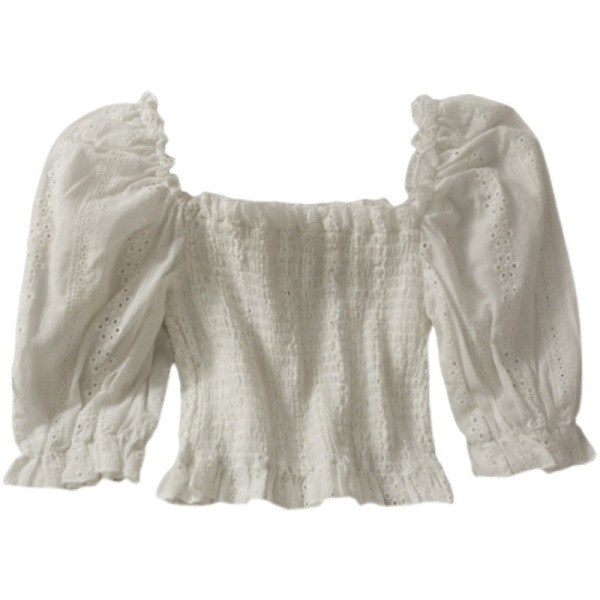 Γυναικεία μπλούζα με τετράγωνο ντεκολτέ και φαρδιά μανίκια