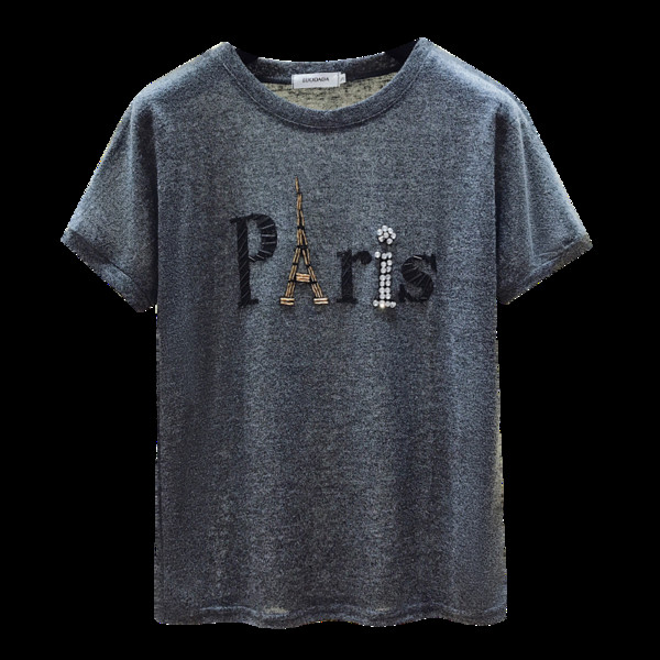 Ženska moderna majica s natpisom i kamenčićima