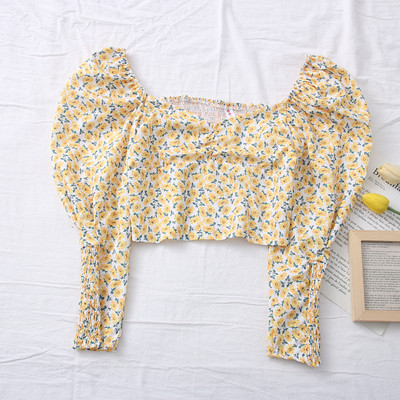 Νέο μοντέλο γυναικεία μπλούζα με λουλουδάτο μοτίβο και μανίκια