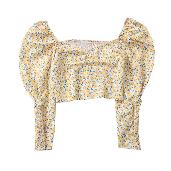 Νέο μοντέλο γυναικεία μπλούζα με λουλουδάτο μοτίβο και μανίκια