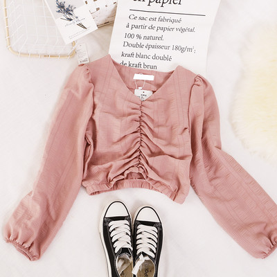 Γυναικεία μπλούζα με μακριά μανίκια και λαιμόκοψη