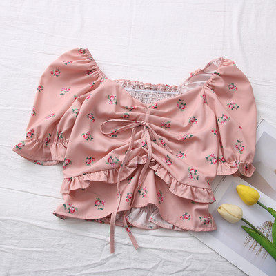 Novi model ženske bluze sa špic izrezom i vezicama