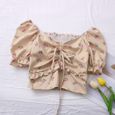 Novi model ženske bluze sa špic izrezom i vezicama