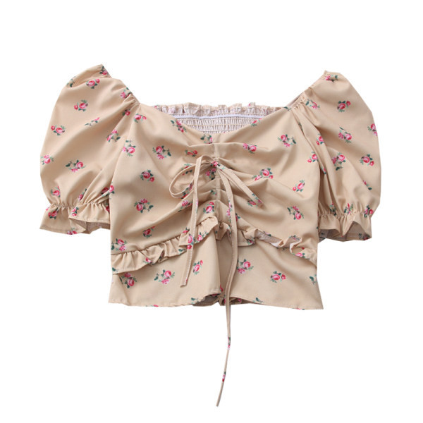 Novi model ženske bluze sa špic izrezom i vezicama