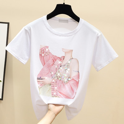 Ανοιξιάτικο μπλουζάκι με απλικέ και πούλιες