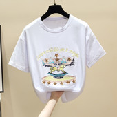 Γυναικείο μπλουζάκι με φαρδύ μοντέλο με κεντήματα και κοντά μανίκια