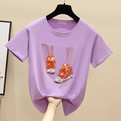 Γυναικείο μπλουζάκι με χρωματιστές χάντρες