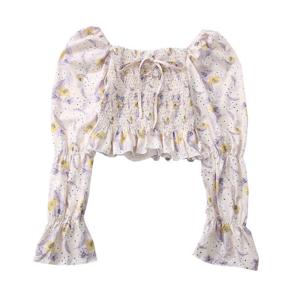 Μοντέρνα γυναικεία μπλούζα - με κορδόνια και ντεκολτέ βάρκα