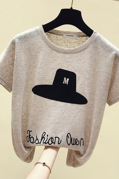 Ženska moderna majica kratkih rukava i ovalnog izreza u tri boje