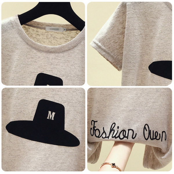 Ženska moderna majica kratkih rukava i ovalnog izreza u tri boje