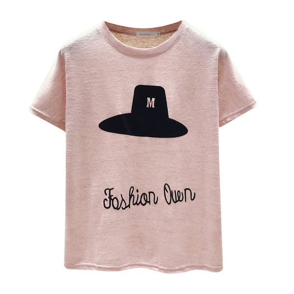 Ženska moderna majica kratkih rukava i ovalnog izreza u tri boje