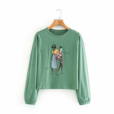 Γυναικεία μακρυμάνικη μπλούζα με έγχρωμη εκτύπωση - διάφορα μοντέλα