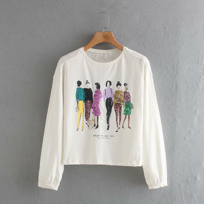 Γυναικεία μακρυμάνικη μπλούζα με έγχρωμη εκτύπωση - διάφορα μοντέλα