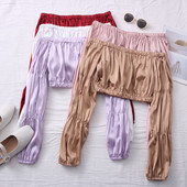 Νέο μοντέλο γυναικεία σατέν μπλούζα με ντεκολτέ