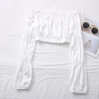 Νέο μοντέλο γυναικεία σατέν μπλούζα με ντεκολτέ