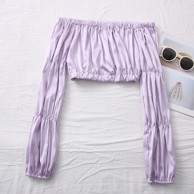 Νέο μοντέλο γυναικεία σατέν μπλούζα με ντεκολτέ