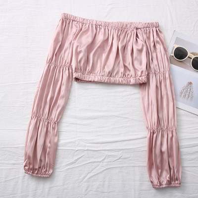 Νέο μοντέλο γυναικεία σατέν μπλούζα με ντεκολτέ