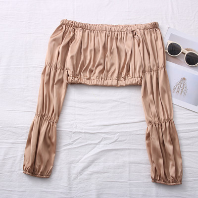 Νέο μοντέλο γυναικεία σατέν μπλούζα με ντεκολτέ