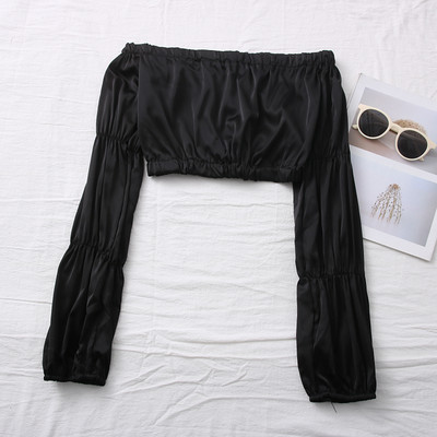 Νέο μοντέλο γυναικεία σατέν μπλούζα με ντεκολτέ