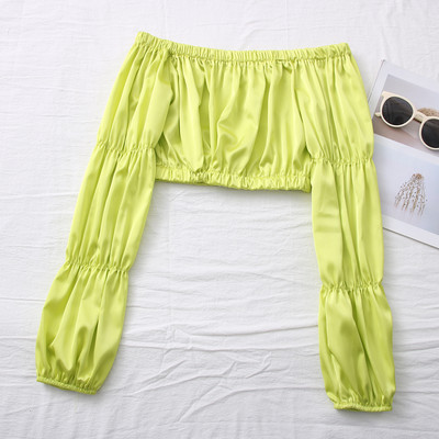 Νέο μοντέλο γυναικεία σατέν μπλούζα με ντεκολτέ