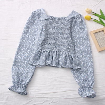 Casual γυναικεία μπλούζα με μακριά μανίκια και τετράγωνο ντεκολτέ