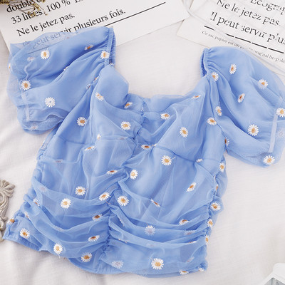 Novi model ženske majice sa vezom i kratkim rukavima