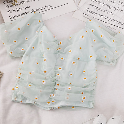 Novi model ženske majice sa vezom i kratkim rukavima