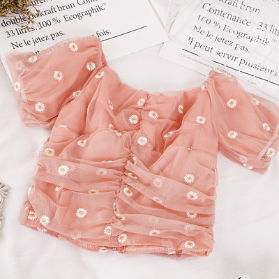 Novi model ženske majice sa vezom i kratkim rukavima